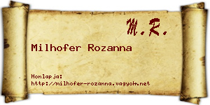 Milhofer Rozanna névjegykártya